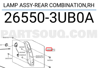 Nissan 265503UB0A LAMP ASSY-REAR COMBINATION,RH