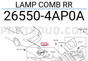 Nissan 265504AP0A LAMP COMB RR
