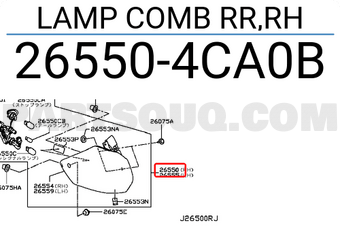 Nissan 265504CA0B LAMP COMB RR,RH