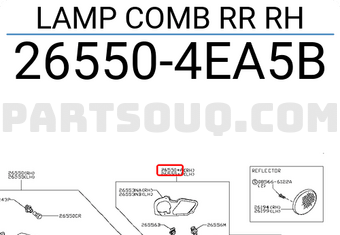 Nissan 265504EA5B LAMP COMB RR RH