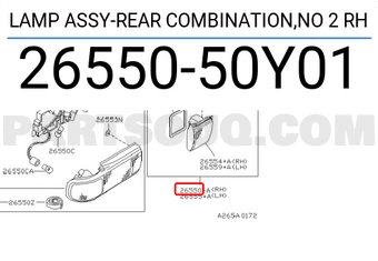 Nissan 2655050Y01 LAMP ASSY-REAR COMBINATION,NO 2 RH