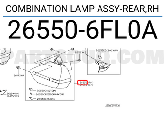 Nissan 265506FL0A COMBINATION LAMP ASSY-REAR,RH