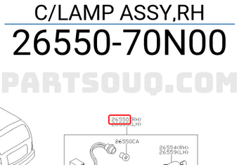 Nissan 2655070N00 C/LAMP ASSY,RH