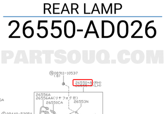 Nissan 26550AD026 REAR LAMP