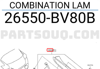 Nissan 26550BV80B COMBINATION LAM