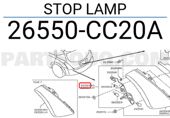 Nissan 26550CC20A STOP LAMP