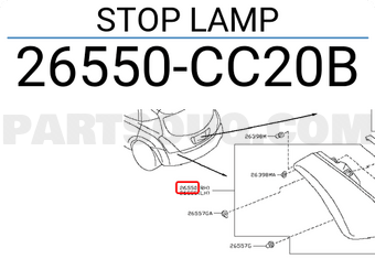 Nissan 26550CC20B STOP LAMP