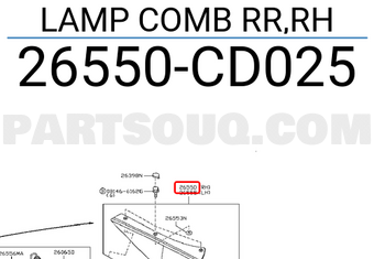 Nissan 26550CD025 LAMP COMB RR,RH