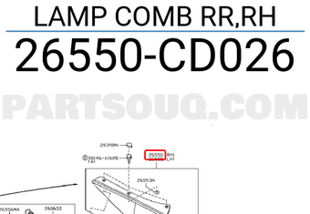 Nissan 26550CD026 LAMP COMB RR,RH