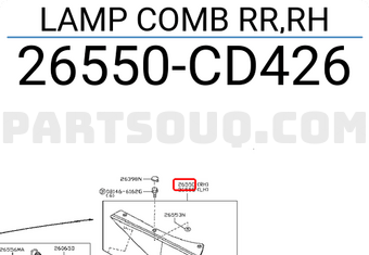 Nissan 26550CD426 LAMP COMB RR,RH
