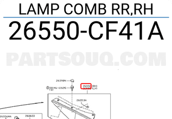 Nissan 26550CF41A LAMP COMB RR,RH