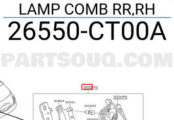 Nissan 26550CT00A LAMP COMB RR,RH