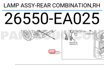 Nissan 26550EA025 LAMP ASSY-REAR COMBINATION,RH