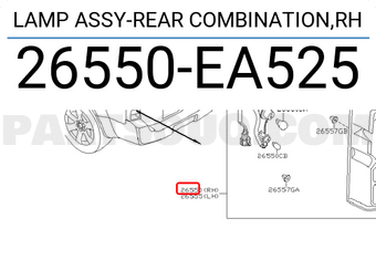 Nissan 26550EA525 LAMP ASSY-REAR COMBINATION,RH