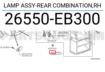 Nissan 26550EB300 LAMP ASSY-REAR COMBINATION,RH