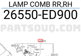 Nissan 26550ED900 LAMP COMB RR,RH
