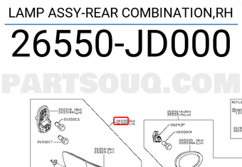 Nissan 26550JD000 LAMP ASSY-REAR COMBINATION,RH