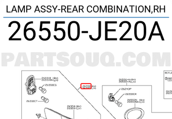 Nissan 26550JE20A LAMP ASSY-REAR COMBINATION,RH