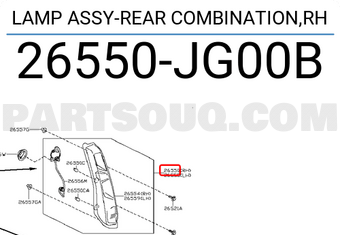 Nissan 26550JG00B LAMP ASSY-REAR COMBINATION,RH