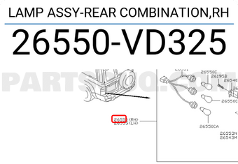 Nissan 26550VD325 LAMP ASSY-REAR COMBINATION,RH