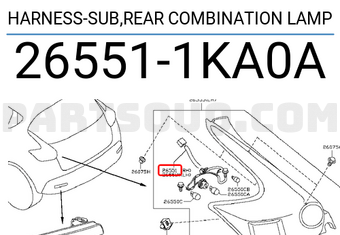 Nissan 265511KA0A HARNESS-SUB,REAR COMBINATION LAMP