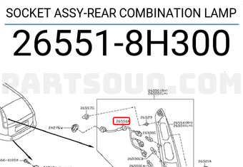 Nissan 265518H300 SOCKET ASSY-REAR COMBINATION LAMP