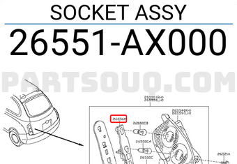 Nissan 26551AX000 SOCKET ASSY