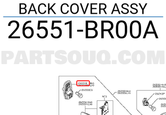 Nissan 26551BR00A BACK COVER ASSY