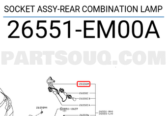 Nissan 26551EM00A SOCKET ASSY-REAR COMBINATION LAMP