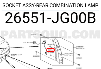 Nissan 26551JG00B SOCKET ASSY-REAR COMBINATION LAMP