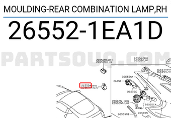 Nissan 265521EA1D MOULDING-REAR COMBINATION LAMP,RH