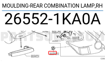Nissan 265521KA0A MOULDING-REAR COMBINATION LAMP,RH