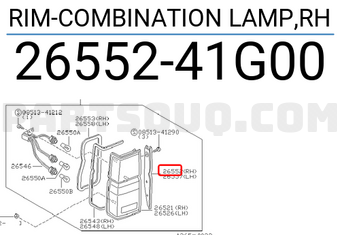 Nissan 2655241G00 RIM-COMBINATION LAMP,RH