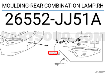 Nissan 26552JJ51A MOULDING-REAR COMBINATION LAMP,RH