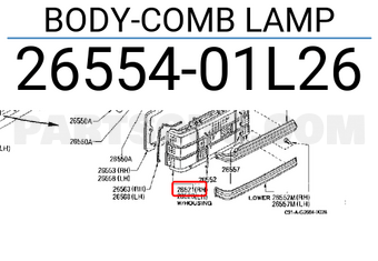 Nissan 2655401L26 BODY-COMB LAMP
