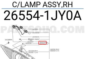 Nissan 265541JY0A C/LAMP ASSY,RH