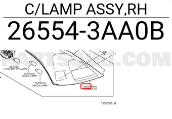 Nissan 265543AA0B C/LAMP ASSY,RH