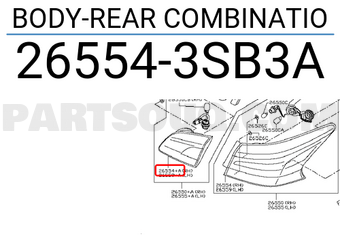 Nissan 265543SB3A BODY-REAR COMBINATIO