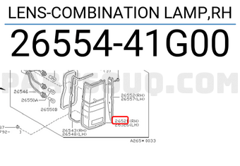Nissan 2655441G00 LENS-COMBINATION LAMP,RH