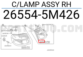 Nissan 265545M426 C/LAMP ASSY RH