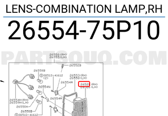 Nissan 2655475P10 LENS-COMBINATION LAMP,RH