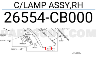 Nissan 26554CB000 C/LAMP ASSY,RH