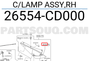 Nissan 26554CD000 C/LAMP ASSY,RH