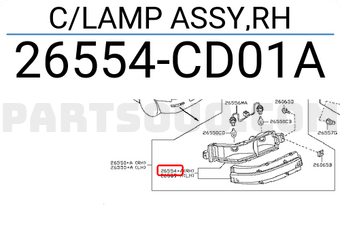 Nissan 26554CD01A C/LAMP ASSY,RH