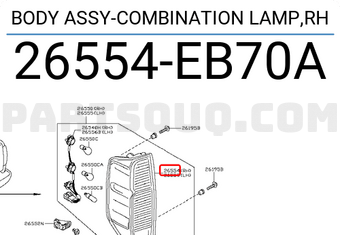 Nissan 26554EB70A BODY ASSY-COMBINATION LAMP,RH