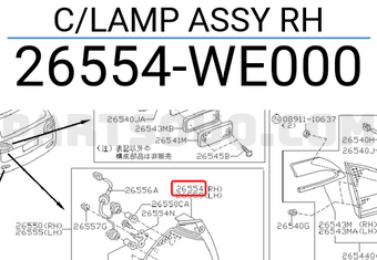 Nissan 26554WE000 C/LAMP ASSY RH