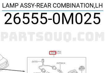 Nissan 265550M025 LAMP ASSY-REAR COMBINATION,LH