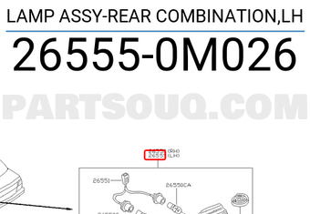 Nissan 265550M026 LAMP ASSY-REAR COMBINATION,LH