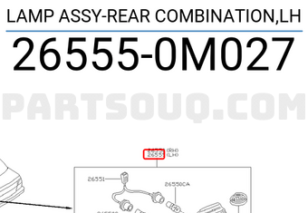Nissan 265550M027 LAMP ASSY-REAR COMBINATION,LH