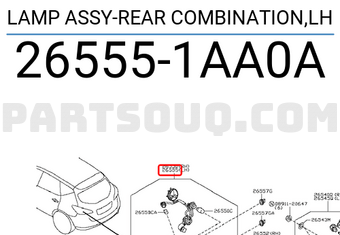Nissan 265551AA0A LAMP ASSY-REAR COMBINATION,LH